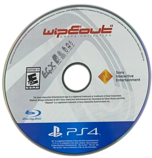 Wipeout Omega Collection – PlayStation 4 (PS4) video game disc, futuristic racing simulation.