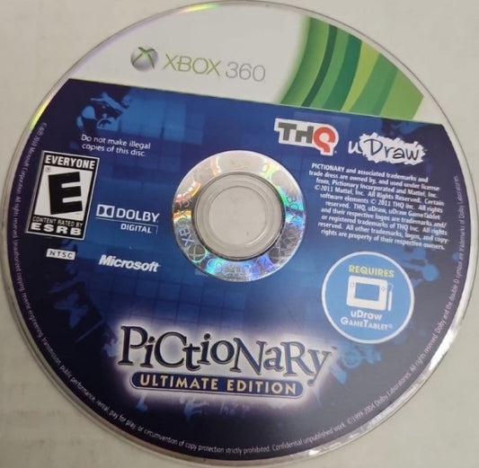 uDraw Pictionary: Ultimate Edition disc for Xbox 360 (X360) party drawing board game video game