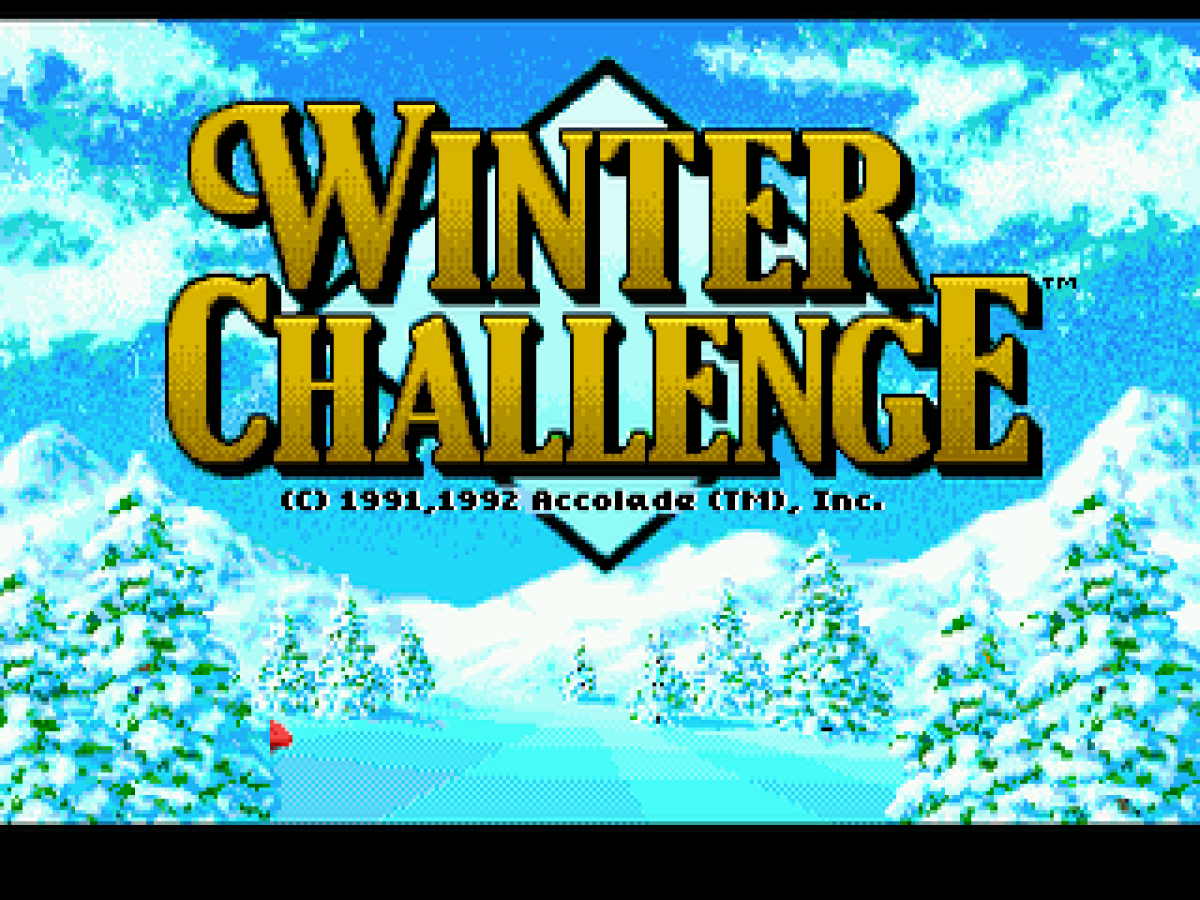 Winter Challenge title screen for Sega Genesis (GEN) video game