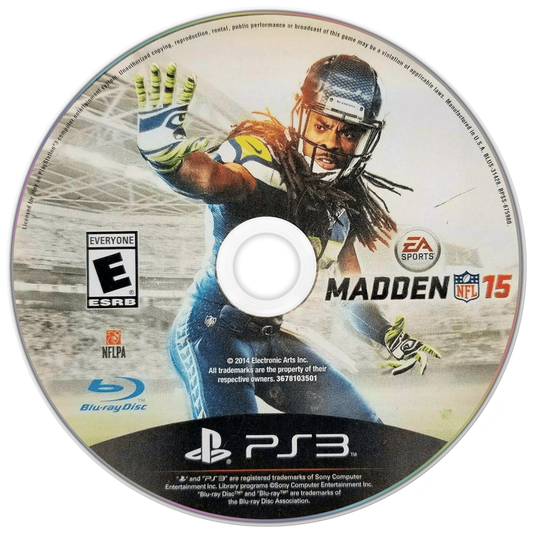 Madden NFL 15 disc art for PlayStation 3 (PS3) video game