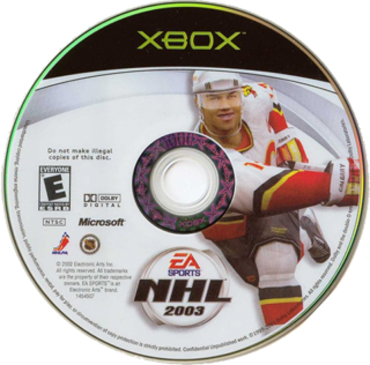 NHL 2003 disc art for Xbox (XBOX) video game