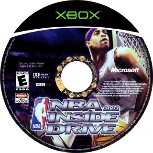 NBA Inside Drive 2002 disc for Xbox (XBOX) video game