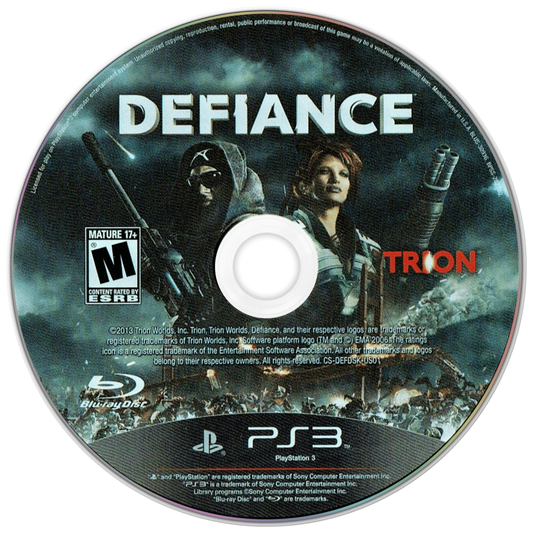 Defiance disc for PlayStation 3 PS3 video game