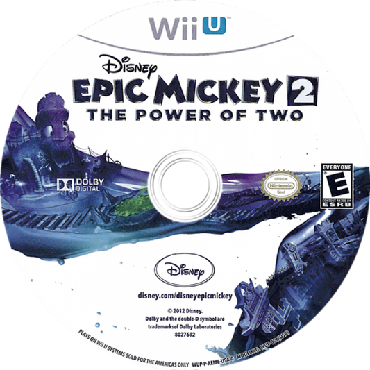 Disney Epic Mickey 2: The Power of Two – Nintendo Wii U (WiiU) Front Cover Disc Art