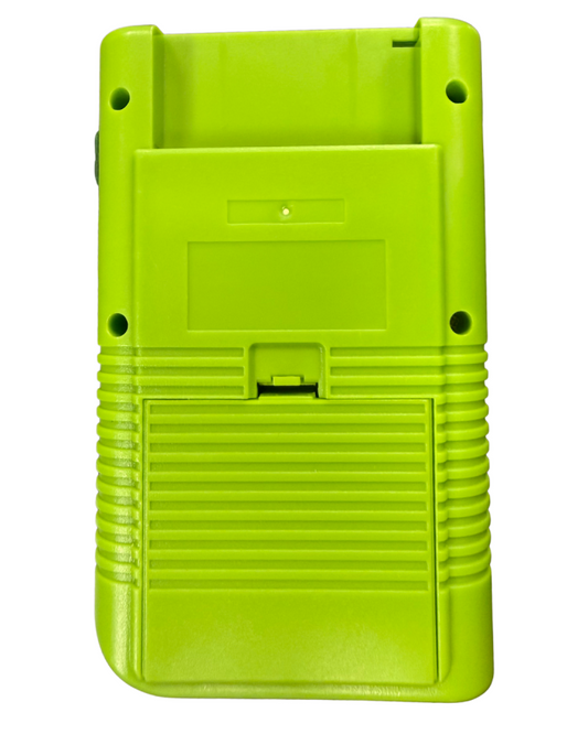 Game Boy Custom Purple and Green Shell handheld gaming system featuring a custom purple and green shell design with a classic retro form factor responsive controls and compatibility with original Game Boy games back