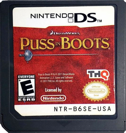 Puss in Boots cartridge for Nintendo DS (DS) animated movie-based adventure video game
