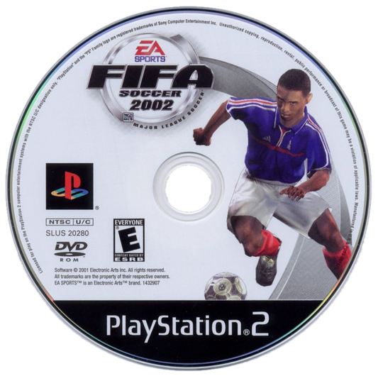 FIFA Soccer 2002 retro PlayStation 2 video game FIFA Soccer football sports simulation realistic gameplay multiplayer tournament mode console title PlayStation 2 release disc