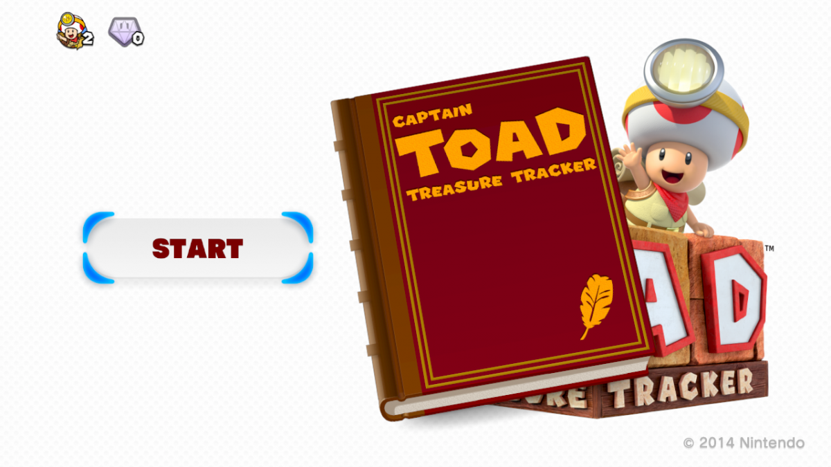 Captain Toad: Treasure Tracker title title screen art for Nintendo Wii U (WiiU) video game