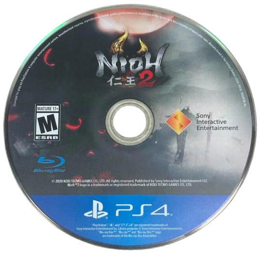 Nioh 2 – PlayStation 4 (PS4) action role-playing game disc, dark samurai fantasy setting