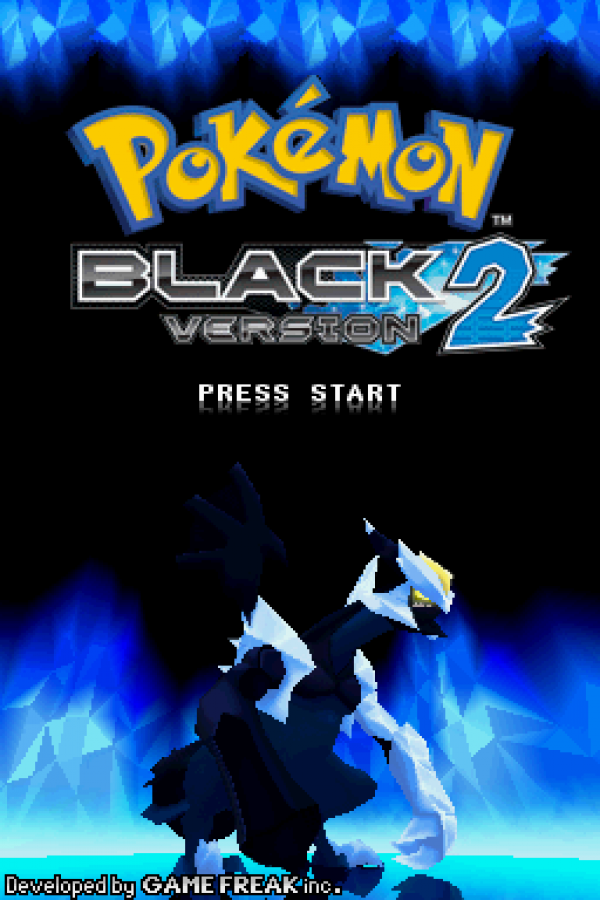 Pokémon: Black Version 2 title screen for Nintendo DS (DS) Pokémon RPG adventure video game