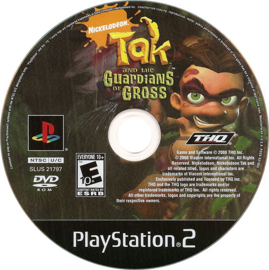 Tak and the Guardians of Gross PS2 PlayStation 2 platformer adventure game cartoon style action humor exploration retro video game disc