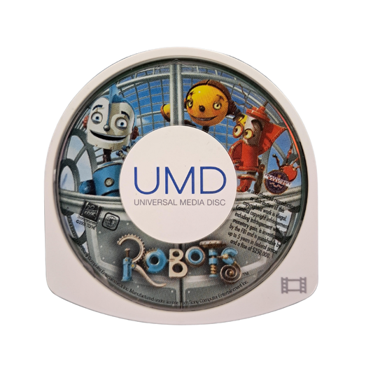 Robots UMD video for the PlayStation Portable featuring the full animated family film presented in portable format with sci fi adventure storytelling set in a world of robots created by Blue Sky Studios UMD