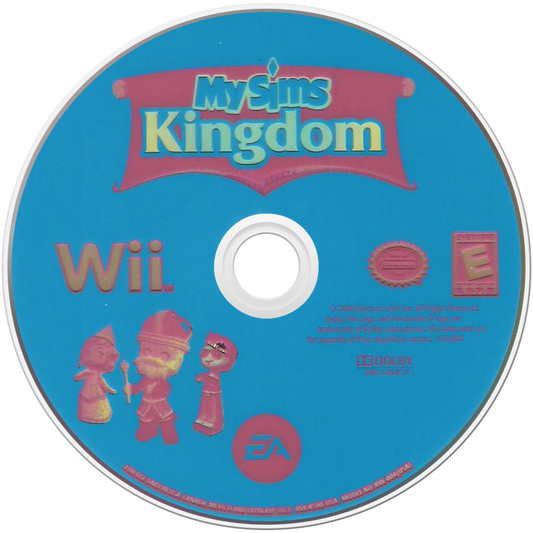 MySims: Kingdom for Nintendo Wii life simulation adventure game featuring building customization quests colorful characters creative sandbox style gameplay disc