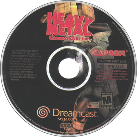 Heavy Metal Geomatrix disc art for Sega Dreamcast (DC) video game