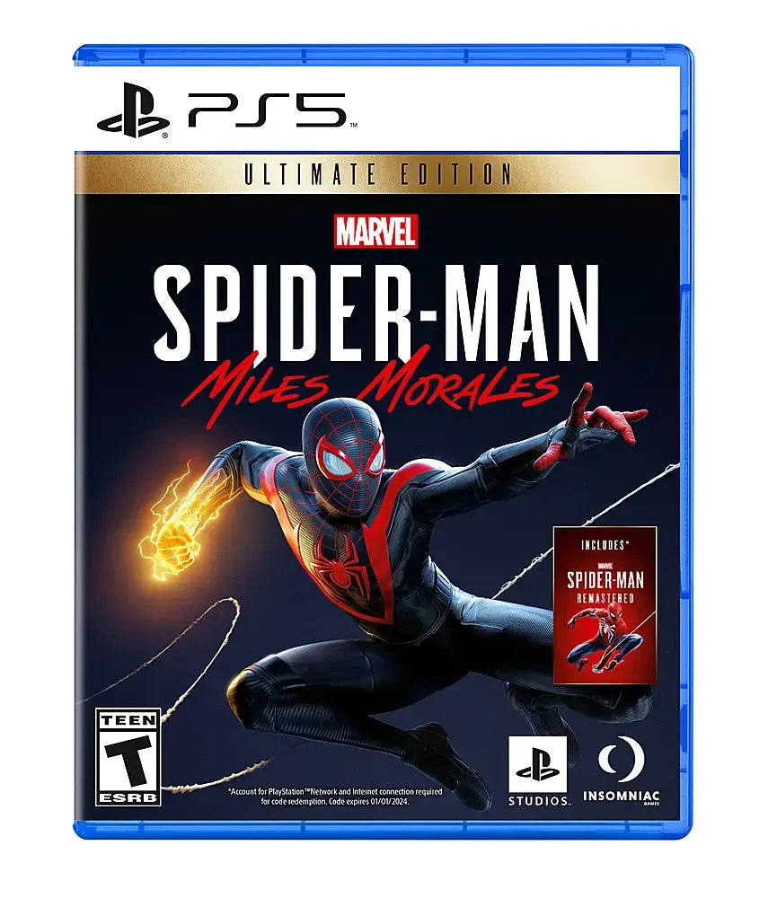 Marvel Spider Man Miles Morales Ultimate Edition cover art for PlayStation 5 PS5 video game
