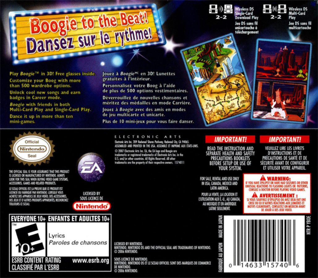 Boogie back cover art for Nintendo DS (NDS)