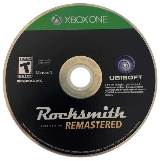 Rocksmith 2014 Edition Remastered for Xbox One, disc for a music rhythm guitar learning video game