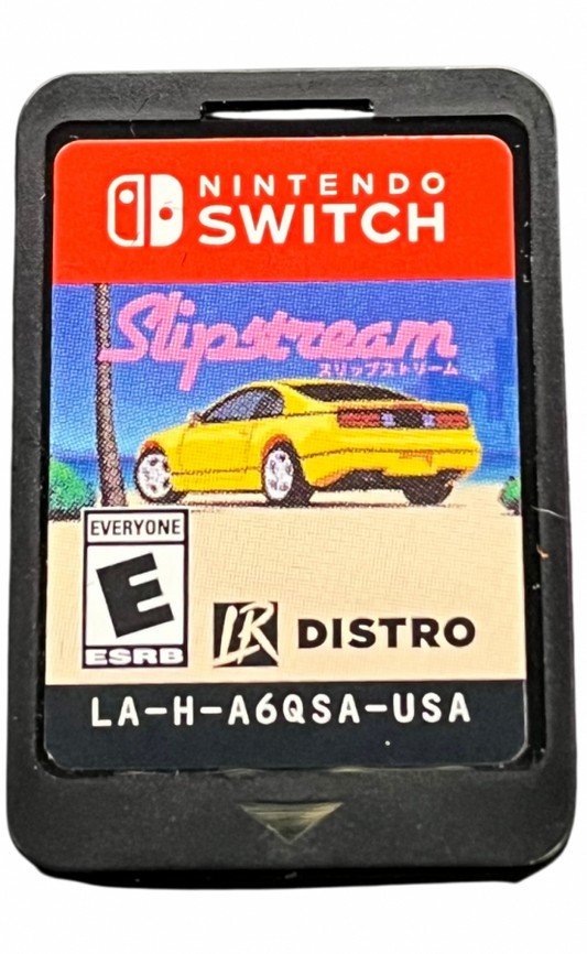 Slipstream Deluxe Edition Nintendo Switch arcade racing game OutRun style pseudo 3D sprite scaling drift mechanics branching paths multiplayer split screen synthwave soundtrack Deluxe case cartridge art