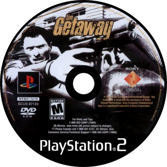 The Getaway PS2 Sony PlayStation 2 action adventure crime game open world London setting third person shooting driving missions cinematic story gang warfare realistic city gameplay Team Soho retro gaming PlayStation 2 software video game title disc