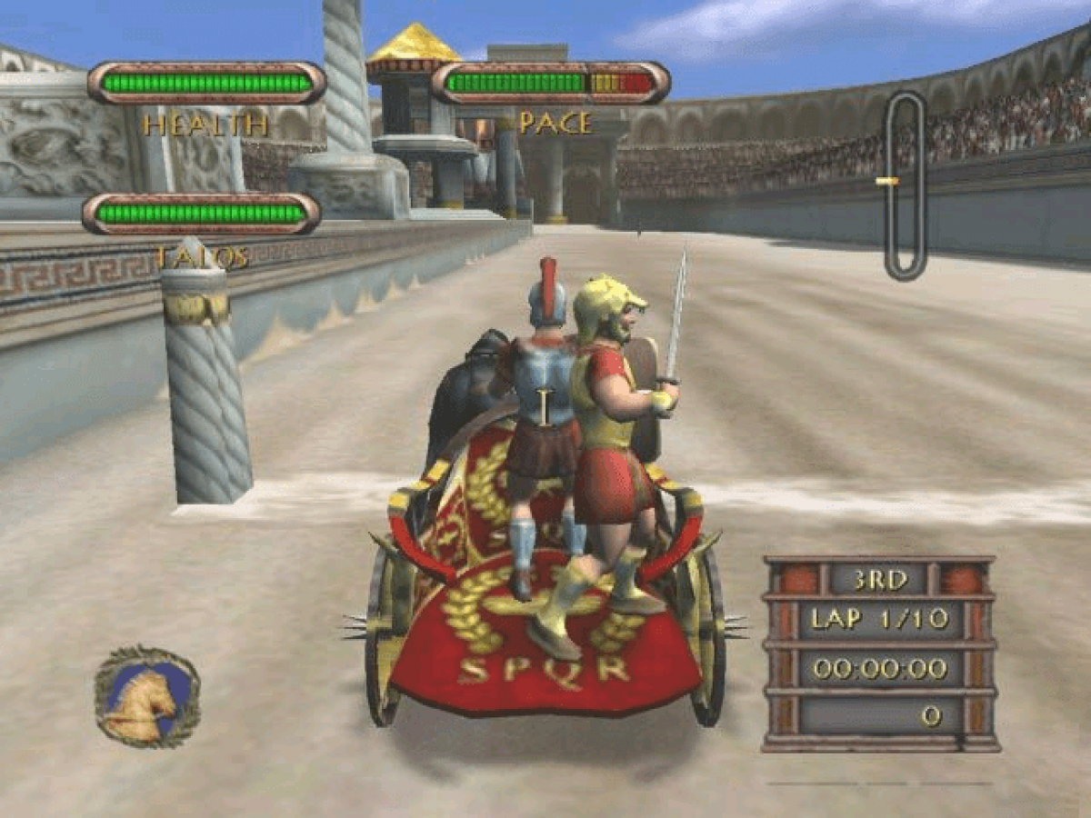 Circus Maximus: Chariot Wars gameplay art for Xbox (XBOX) video game