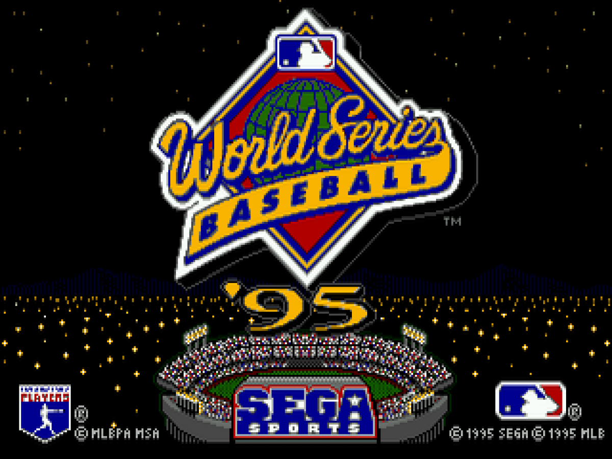 World Series Baseball 95 title screen for Sega Genesis (GEN) video game