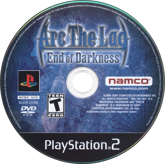 Arc the Lad End of Darkness PlayStation 2 PS2 retro video game action RPG disc (2005)