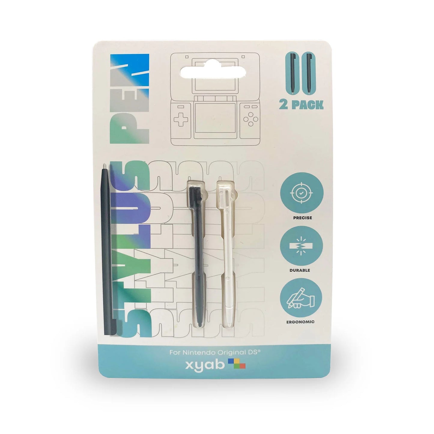 XYAB brand stylus pack compatible with the original Nintendo DS console for precise touchscreen control and replacement use