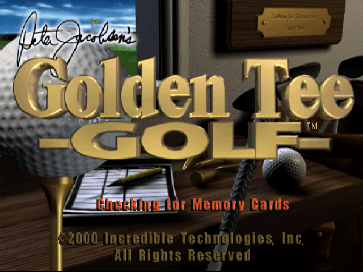 Golden Tee Golf title card for PlayStation 1 (PS1) retro video game