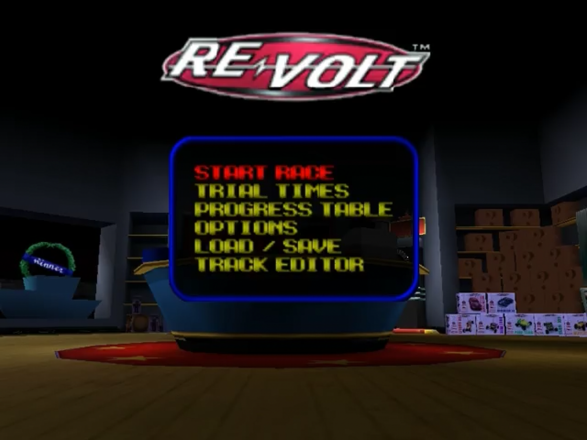 Re Volt title screen for Nintendo 64 N64 video game