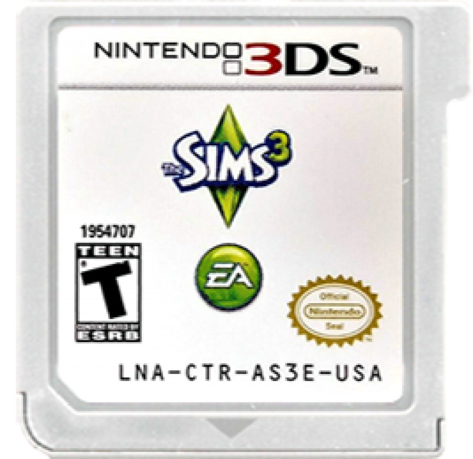The Sims 3 cartridge for Nintendo 3DS (3DS) life simulation video game