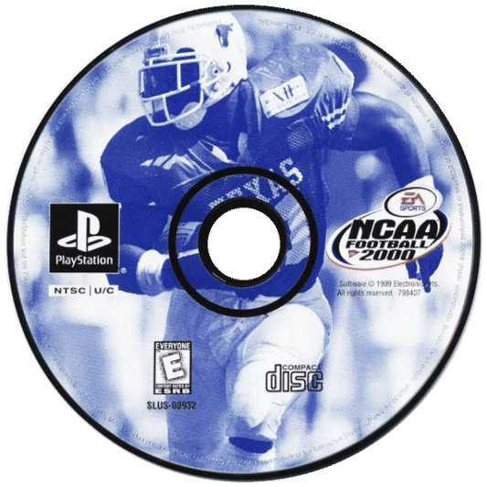 NCAA Football 2000 disc for PlayStation 1 (PS1) retro football video game