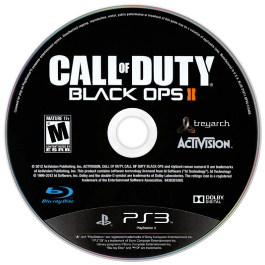 Call of Duty: Black Ops II disc for PlayStation 3 (PS3) video game