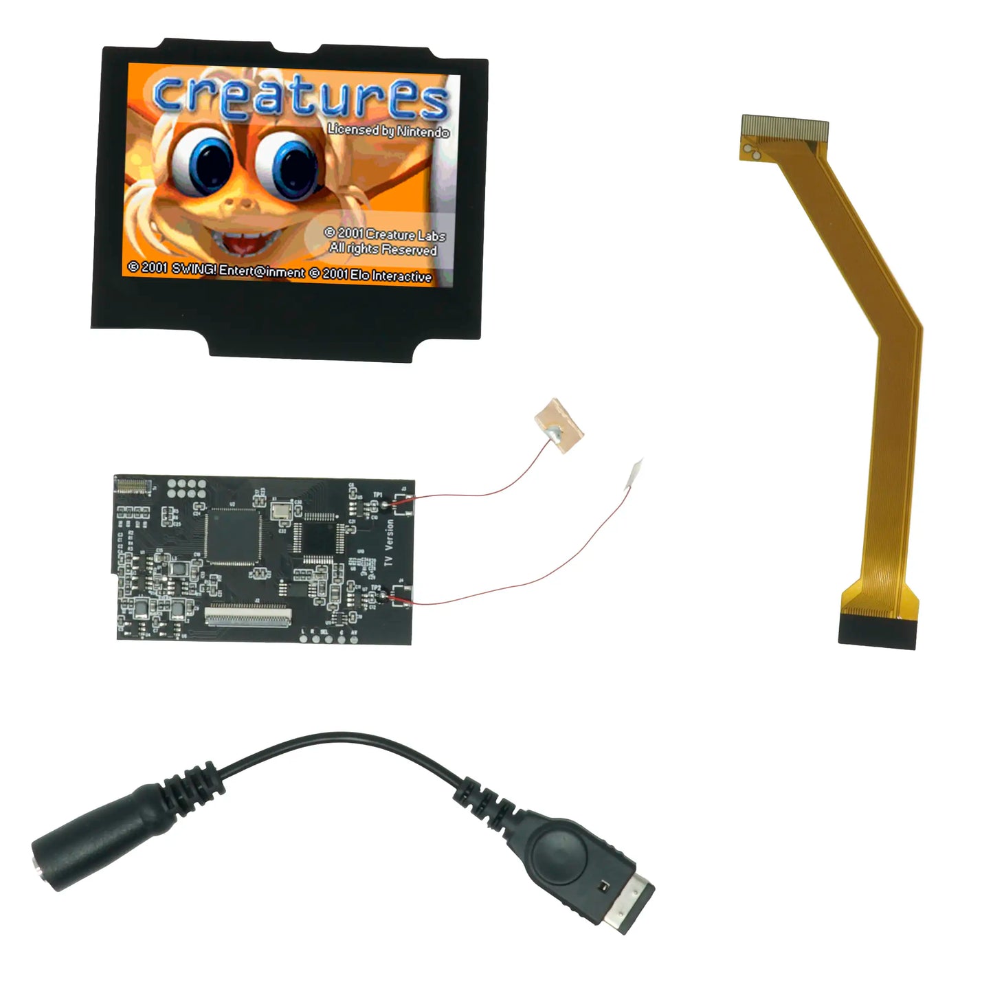 Game Boy Advance SP V2 IPS LCD Backlight Kit with Laminated Lens and TV Out - Hispeedido