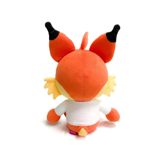 Bubsy plush inspired design featuring collectible retro video game character plush aesthetic soft stuffed toy cartoon bobcat mascot colorful platformer nostalgia classic gaming merchandise presentation