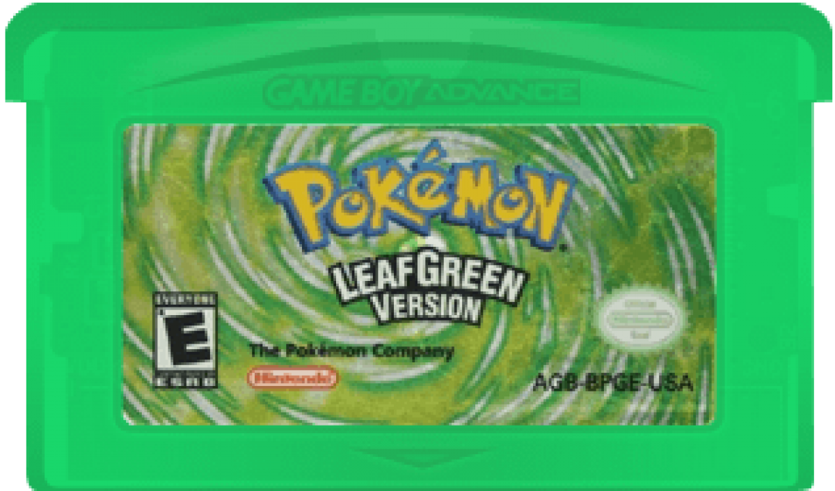 Pokemon Leaf Green game cartridge for Gameboy Advance (GBA)