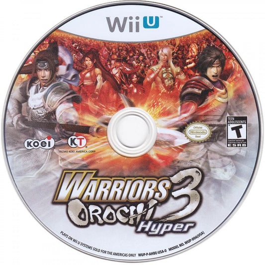 Warriors Orochi 3 Hyper disc cover art for Nintendo Wii U action video game.