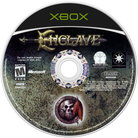 Enclave disc for Xbox (XBOX) video game