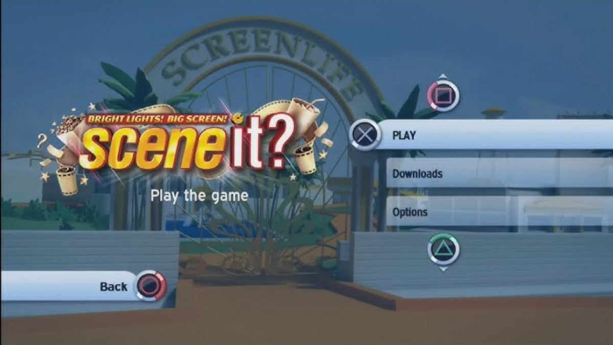 Scene It! Bright Lights! Big Screen! title screen for PlayStation 3 (PS3) video game