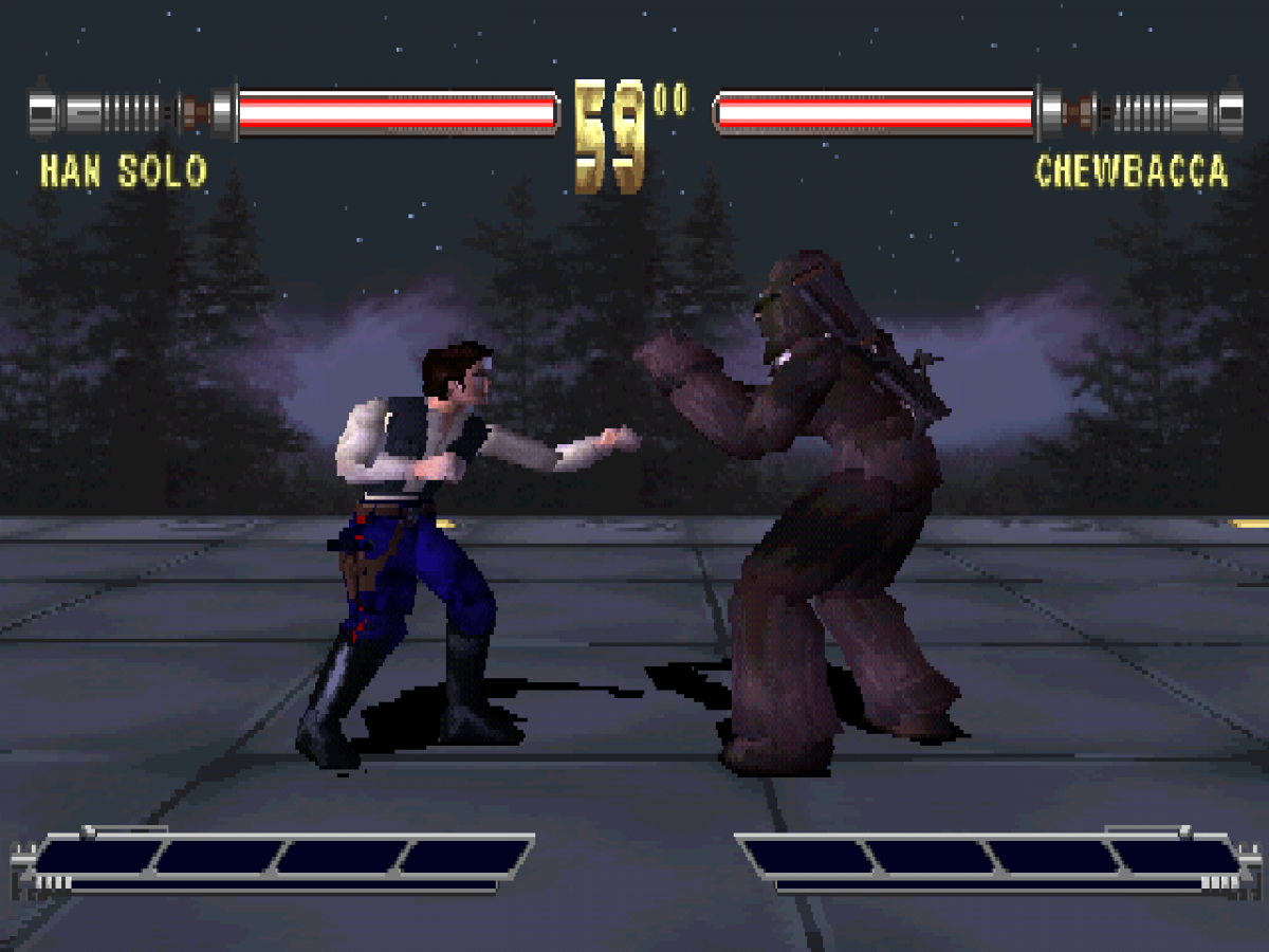 Star Wars: Masters of Teräs Käsi gameplay for PlayStation 1 (PS1) fighting video game