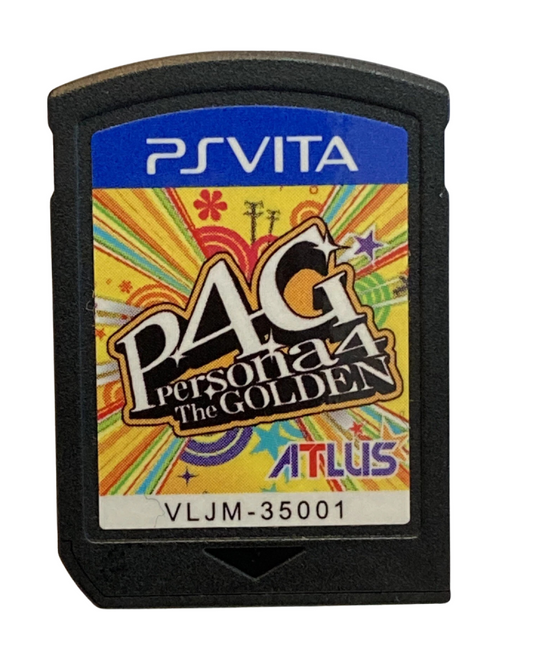 Persona 4 Golden Japanese import release for the PlayStation Vita featuring turn based RPG gameplay with social simulation elements dungeon crawling character relationships and an expanded story set in the town of Inaba cartridge
