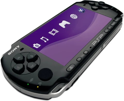 PSP 1000 handheld console featuring classic portable design with widescreen display for retro gaming