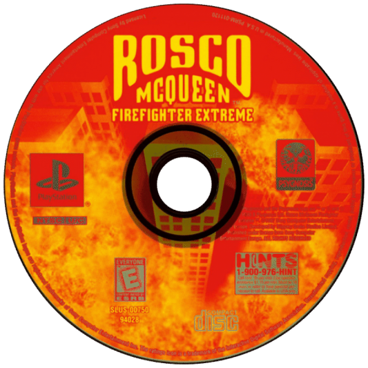 Rosco McQueen: Firefighter Extreme disc for PlayStation 1 (PS1) action video game