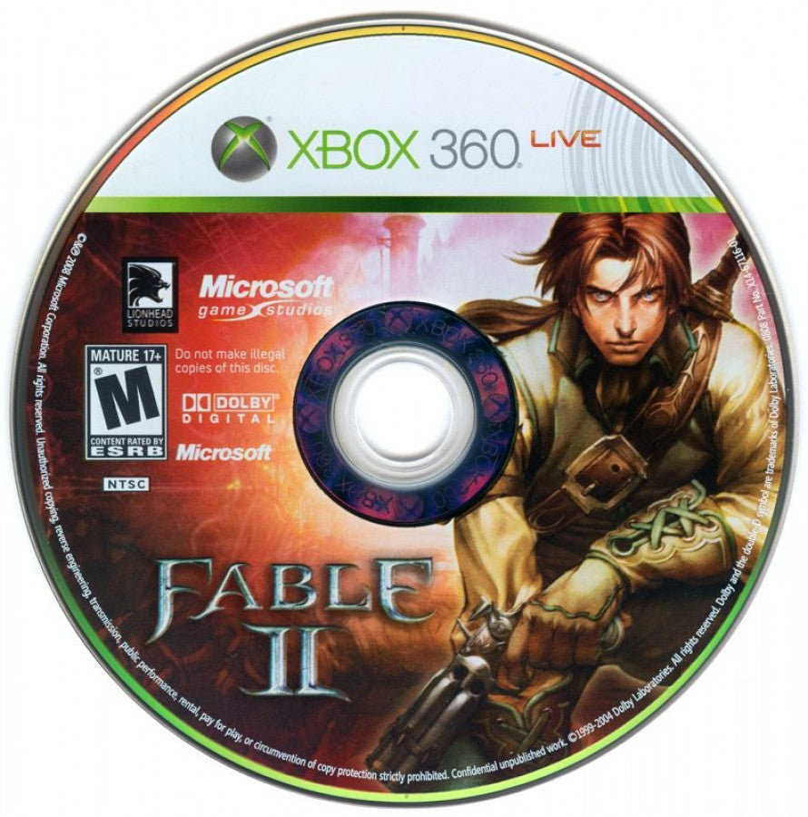 Fable II disc for Xbox 360 (X360) fantasy action role-playing video game