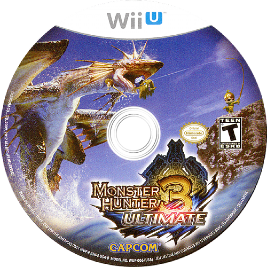 Monster Hunter 3: Ultimate disc cover art for Nintendo Wii U (WiiU) video game
