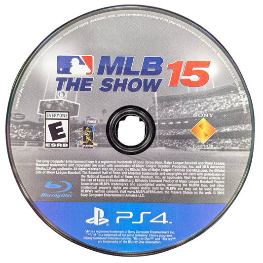 MLB 15: The Show for PlayStation 4 (PS4) at Gamers INC, featuring authentic Major League Baseball gameplay with improved controls, enhanced presentation, and deep modes like Road to the Show and Franchise to build your career and lead your team to a World Series championship disc