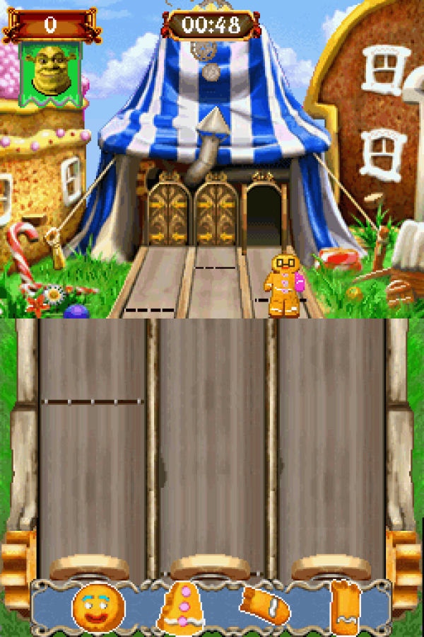 Shrek's Carnival Craze: Party Games gameplay for Nintendo DS (DS) party mini-game collection video game