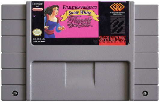 Snow White in Happily Ever After cartridge for Super Nintendo Entertainment System (SNES) retro video game