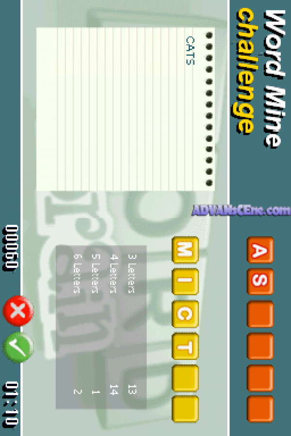 Margot's Word Brain gameplay for Nintendo DS (DS) word puzzle video game