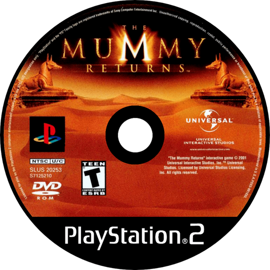 The Mummy Returns PS2 Sony PlayStation 2 action adventure game movie tie in third person combat platforming exploration ancient Egypt enemies puzzles hack and slash gameplay Universal Interactive retro gaming PlayStation 2 software video game title disc