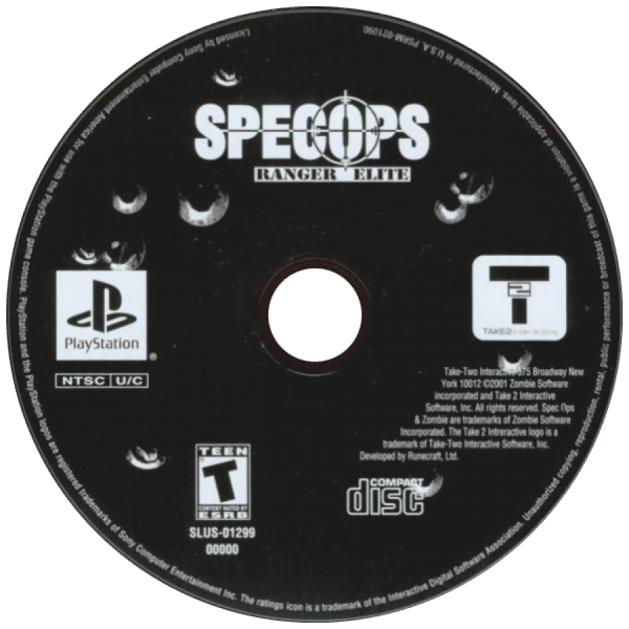 Spec Ops: Ranger Elite disc for PlayStation 1 (PS1) tactical shooter video game